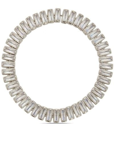 Jil Sander Handcrafted Brass Necklace With Row Of Zircons - Metallic