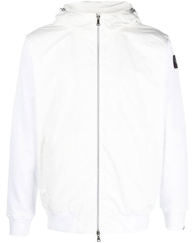 Paul & Shark Logo-patch Zipped Hooded Jacket - White
