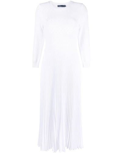 Polo Ralph Lauren Kadne Knitted Midi Dress - White
