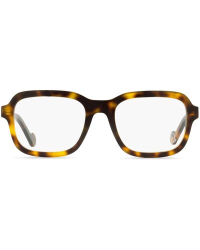 Moncler Eckige Brille in Schildpattoptik - Braun