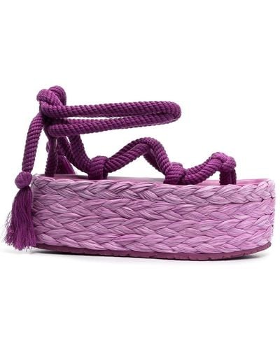 Isabel Marant Rope-strap Platform Sandals - Purple