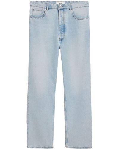 Ami Paris Halbhohe Straight-Leg-Jeans - Blau