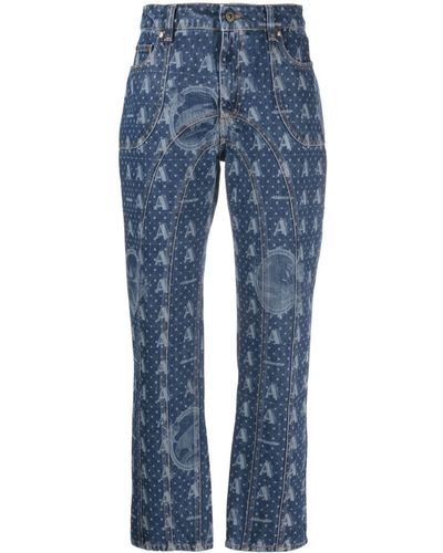 Ahluwalia Jeans mit Logo-Muster - Blau