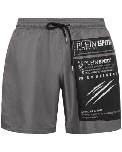 Philipp Plein Scratch Swim Shorts - Grey