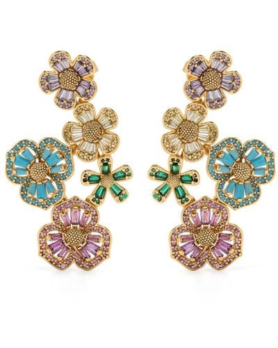Kate Spade Fleurette Crystal-embellished Earrings - Metallic