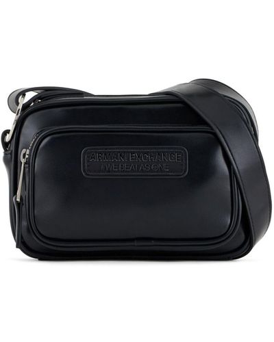 Armani Exchange Logo-patch Camera Crossbody Bag - Black