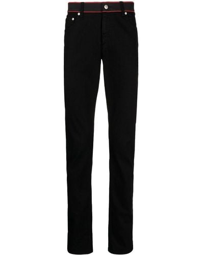 Alexander McQueen Contrasting Waistband Slim-fit Jeans - Black