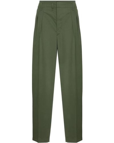 Lemaire Pantaloni affusolati con pieghe - Verde