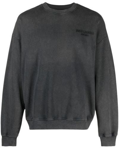 Just Cavalli Heart-print Cotton Sweatshirt - Gray