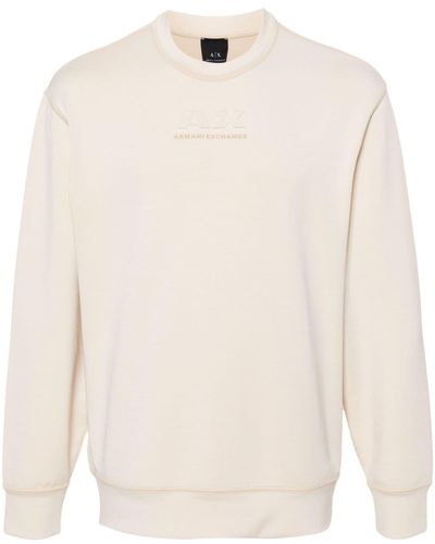 Armani Exchange Logo-embossed Jersey Sweatshirt - White