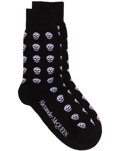 Alexander McQueen Calcetines con motivo de calavera - Negro