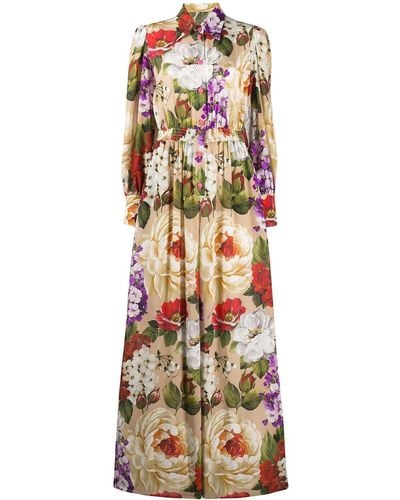 Dolce & Gabbana Floral Print Shirt Dress - Multicolor