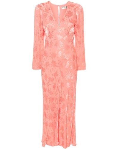 RIXO London Tabetha Patterned-jacquard Dress - ピンク