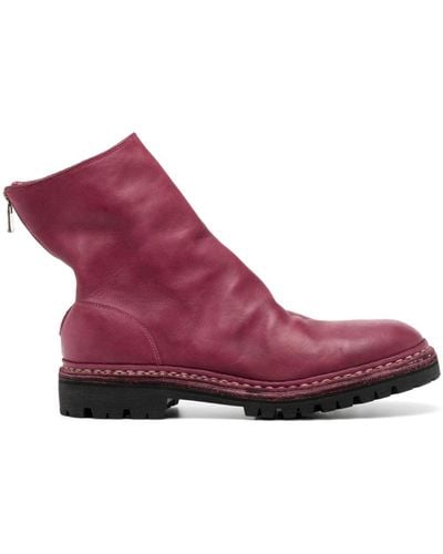 Guidi Zip-fastened Leather Boots - Purple
