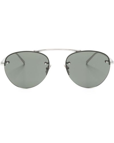 Saint Laurent Lunettes de soleil SL 575 à monture ronde - Gris