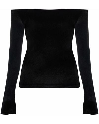 Atu Body Couture Off-shoulder Long-sleeve Top - Black