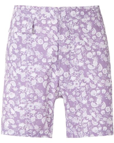 Amir Slama Floral Tactel Swim Shorts - Purple