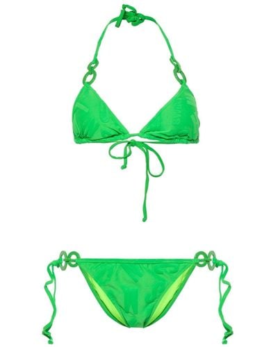 Moschino Embroidered-logo Bikini - Green