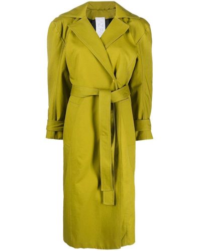 AZ FACTORY Long-sleeve Belted Trench Coat - Yellow