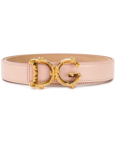 Dolce & Gabbana Baroque Dg Buckle Belt - Pink