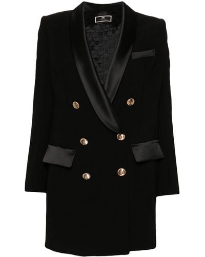 Elisabetta Franchi Double-breasted Blazer Dress - Black