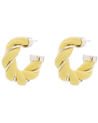 Bottega Veneta Boucles d'oreilles en argent à design torsadé - Jaune