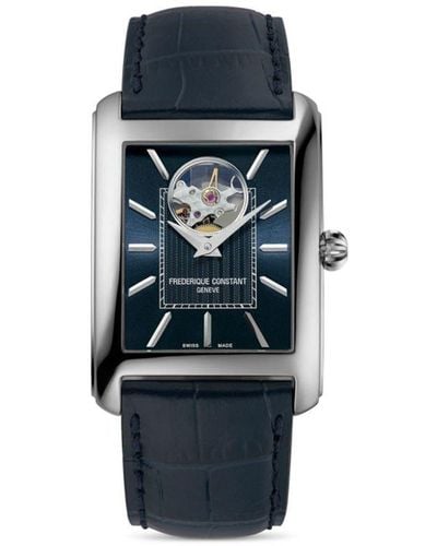 Frederique Constant Classics Carrée Heart Beat Automatic 33mm Horloge - Blauw