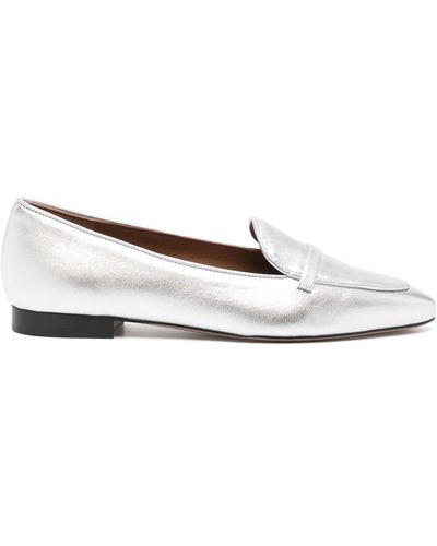 Malone Souliers Bruni Metallic Leather Loafers - White