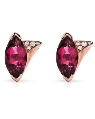 Shaun Leane 18kt Rose Gold Tourmaline Diamond Earrings - Pink