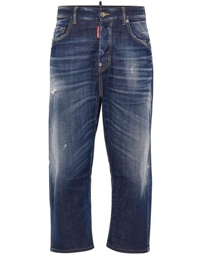 DSquared² Bleached-wash Cropped Jeans - Blue