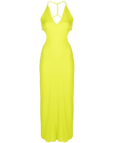 Dion Lee V-neck Rope Dress - Yellow
