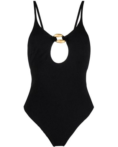 Stella McCartney Falabella Pop Cut-out Detalied Swimsuit - Black