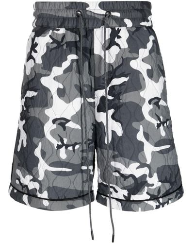 Mostly Heard Rarely Seen Quilted Drawstring-waistband Shorts - Grey