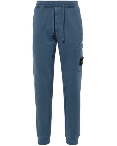 Stone Island Compass-badge Cotton Track Pants - Blue