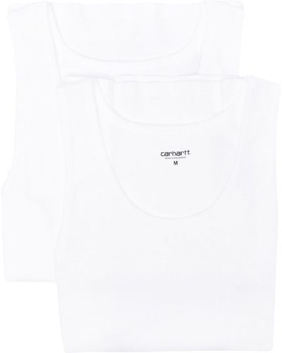 Carhartt Fine-ribbed Tank Top (pack Of Two) - White