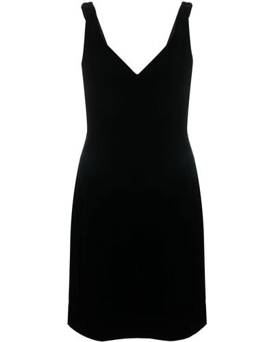 Emporio Armani ノースリーブ Vネックドレス - ブラック