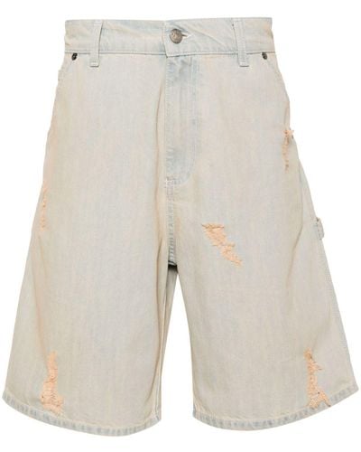 MSGM Jeans-Shorts im Distressed-Look - Weiß