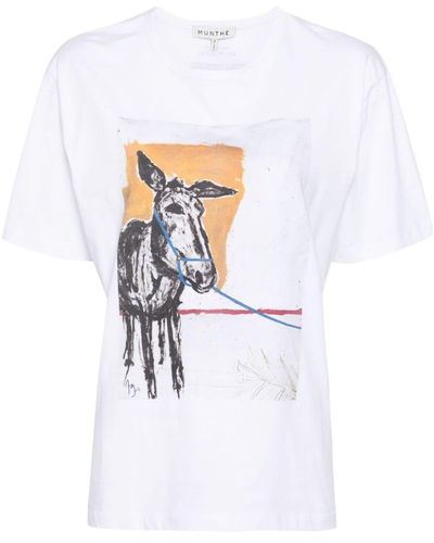Munthe Midi Organic Cotton T-shirt - White