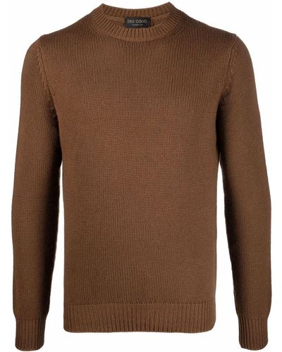 Dell'Oglio Rib-trimmed Crew-neck Sweater - Brown