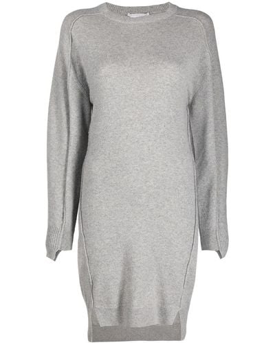Stella McCartney Seam-detail Knitted Dress - Gray