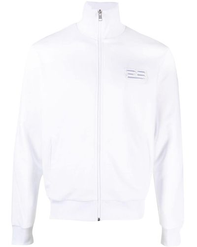 Sandro Logo-embroidered Zip-front Sweatshirt - White