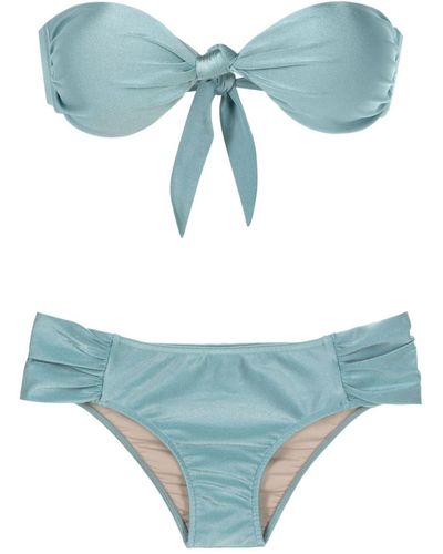 Adriana Degreas Strapless Knotted Bikini - Blue