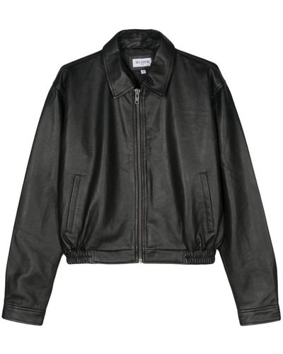 Musier Paris Fresca Leather Bomber Jacket - Black