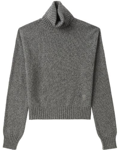 Ami Paris Ami De Coeur Mélange-effect Sweater - Gray