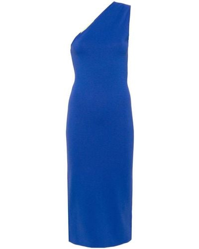 GAUGE81 Robe mi-longue à une épaule - Bleu