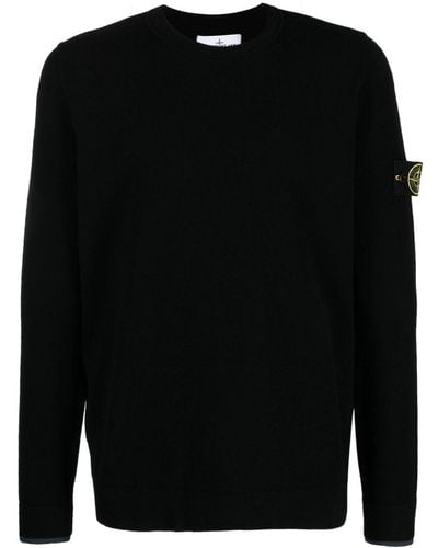 Stone Island Wool Crewneck Sweater - Black