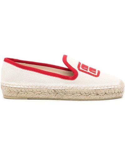 Miu Miu Espadrilles Met Geborduurd Logo - Roze