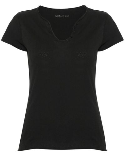 Zadig & Voltaire Camiseta con eslogan estampado - Negro