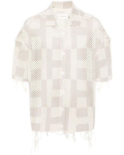 Honor The Gift Monogram-pattern Crochet Shirt - White