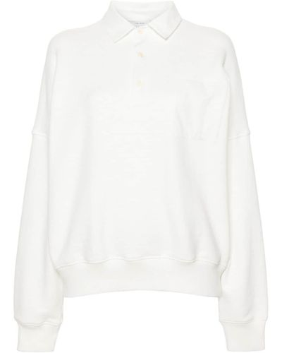 The Row Dende Fleece Polo Sweatshirt - White